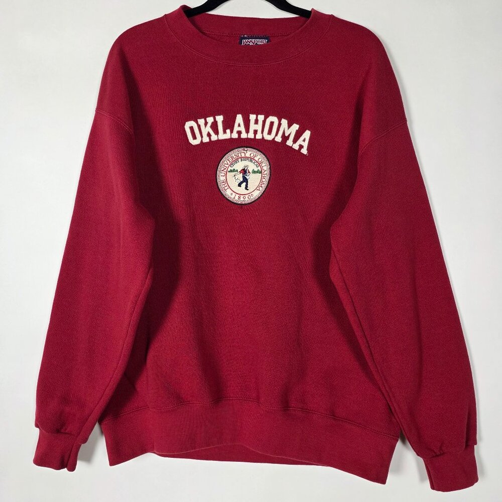 Vintage Jansport University Oklahoma Mens Large Long Sleeve Pullover Sweatshirt